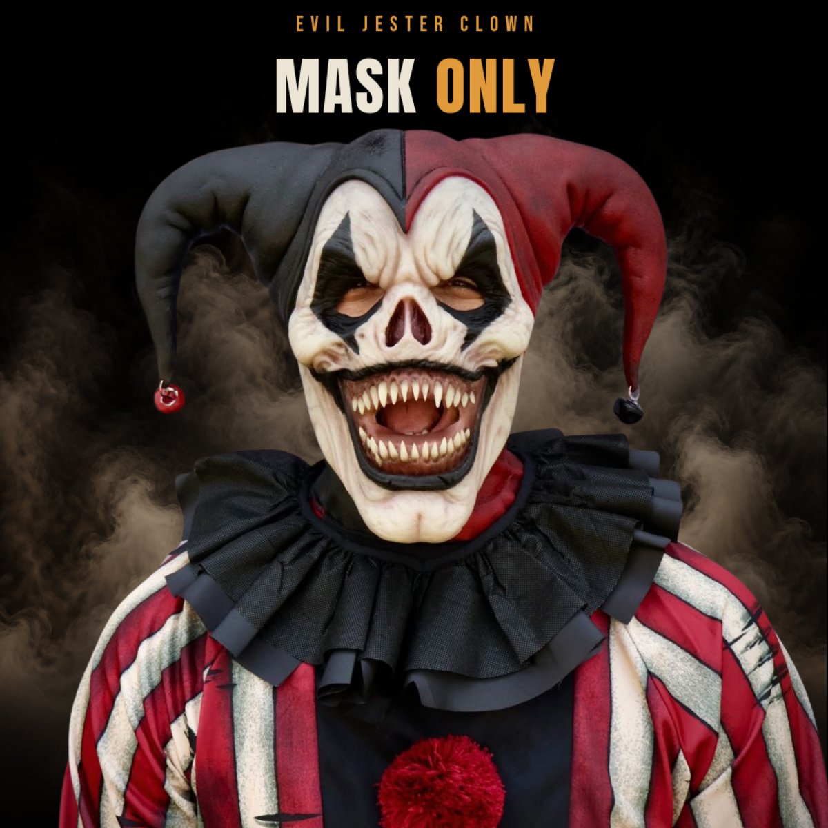 Jester clown mask sold on its own, without the costume or shoes